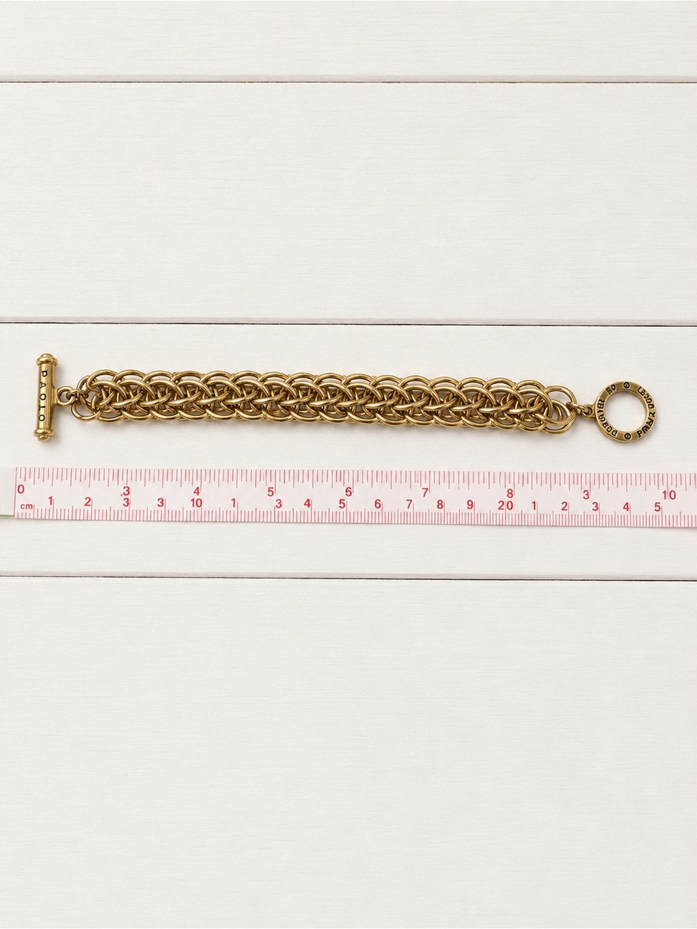 Paolo Gucci Gold Tone Chain Link Toggle Bracelet Designer Statement Piece - Picture 2 of 3